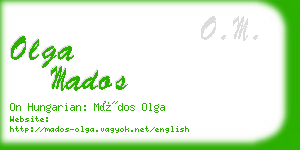 olga mados business card